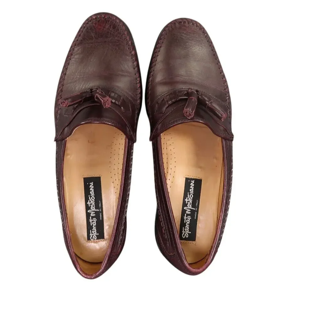 Stamati Mastroianni Shoes Mens 10 Tassel Loafers Moccasin Leather Classic Brown